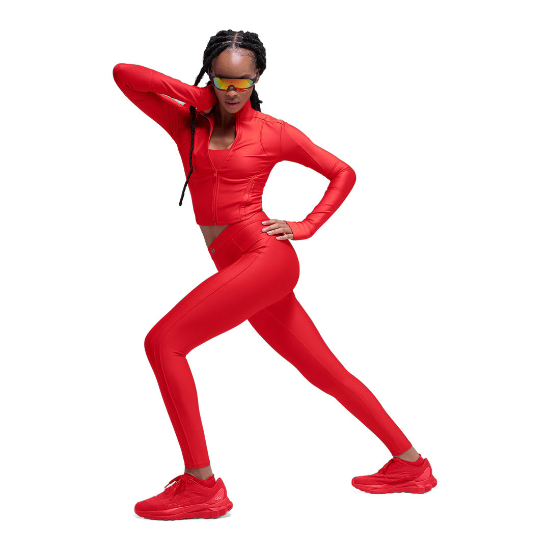 alo Airlift Ignite Zip Up Jacket - Bright Red
