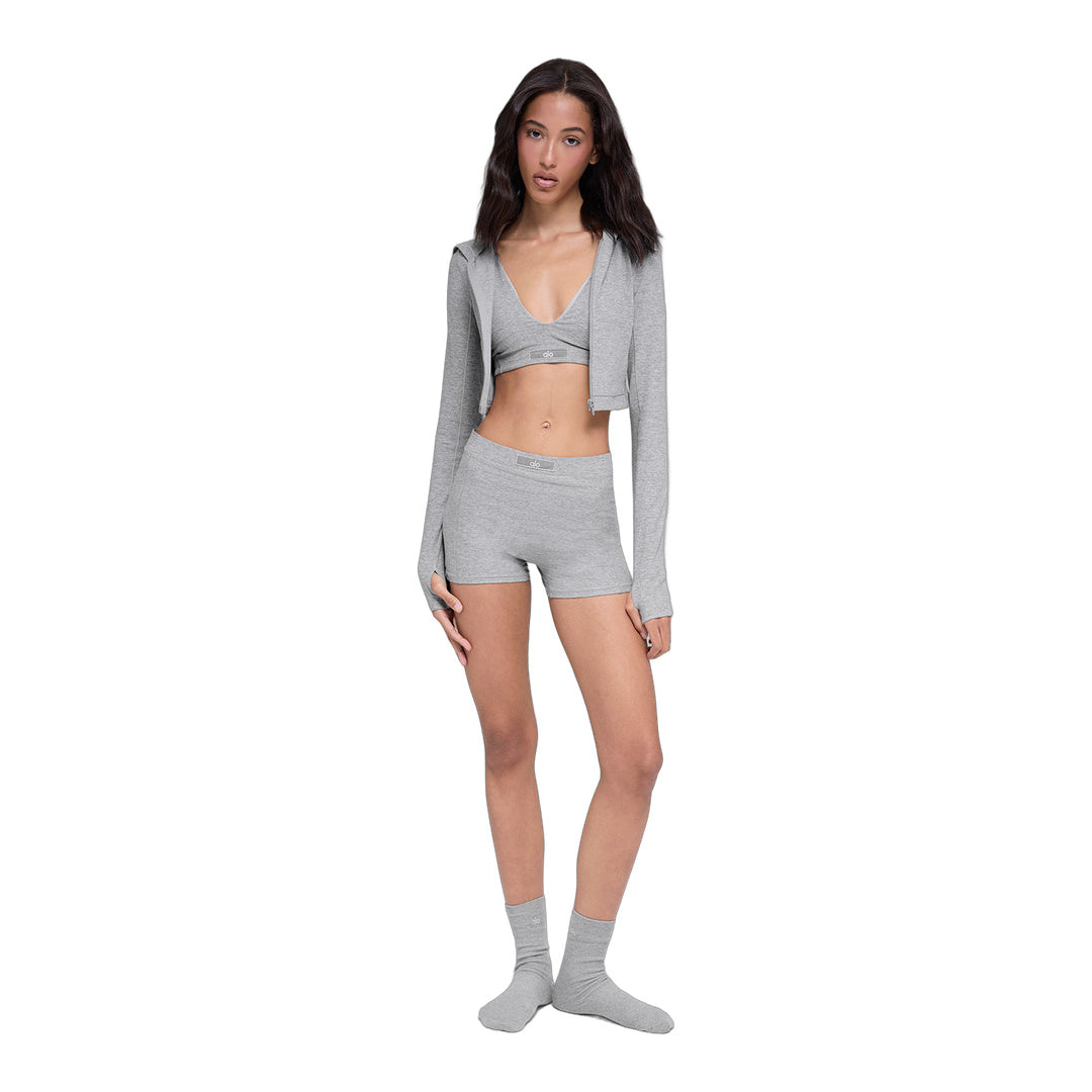 alo Alosoft Sincere Fitted Jacket - Athletic Heather Grey