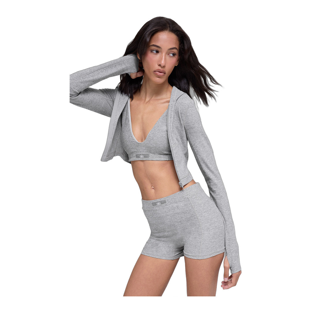 alo Alosoft Sincere Fitted Jacket - Athletic Heather Grey