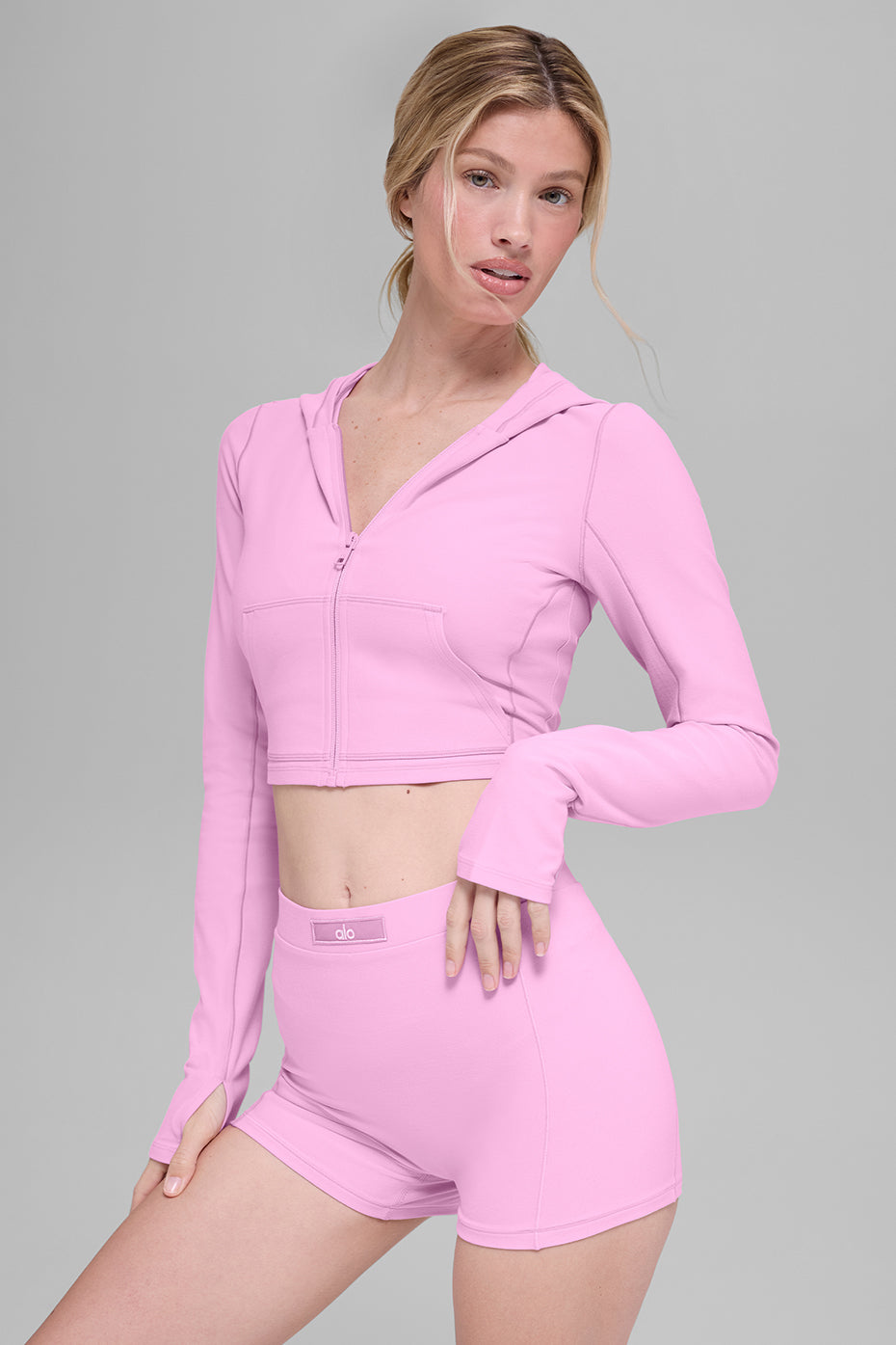 alo Alosoft Sincere Fitted Jacket - Candy Heart Pink