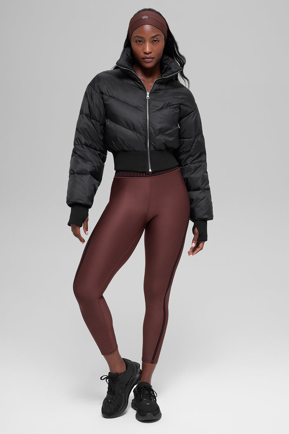 alo Cropped Atmosphere Puffer - Black