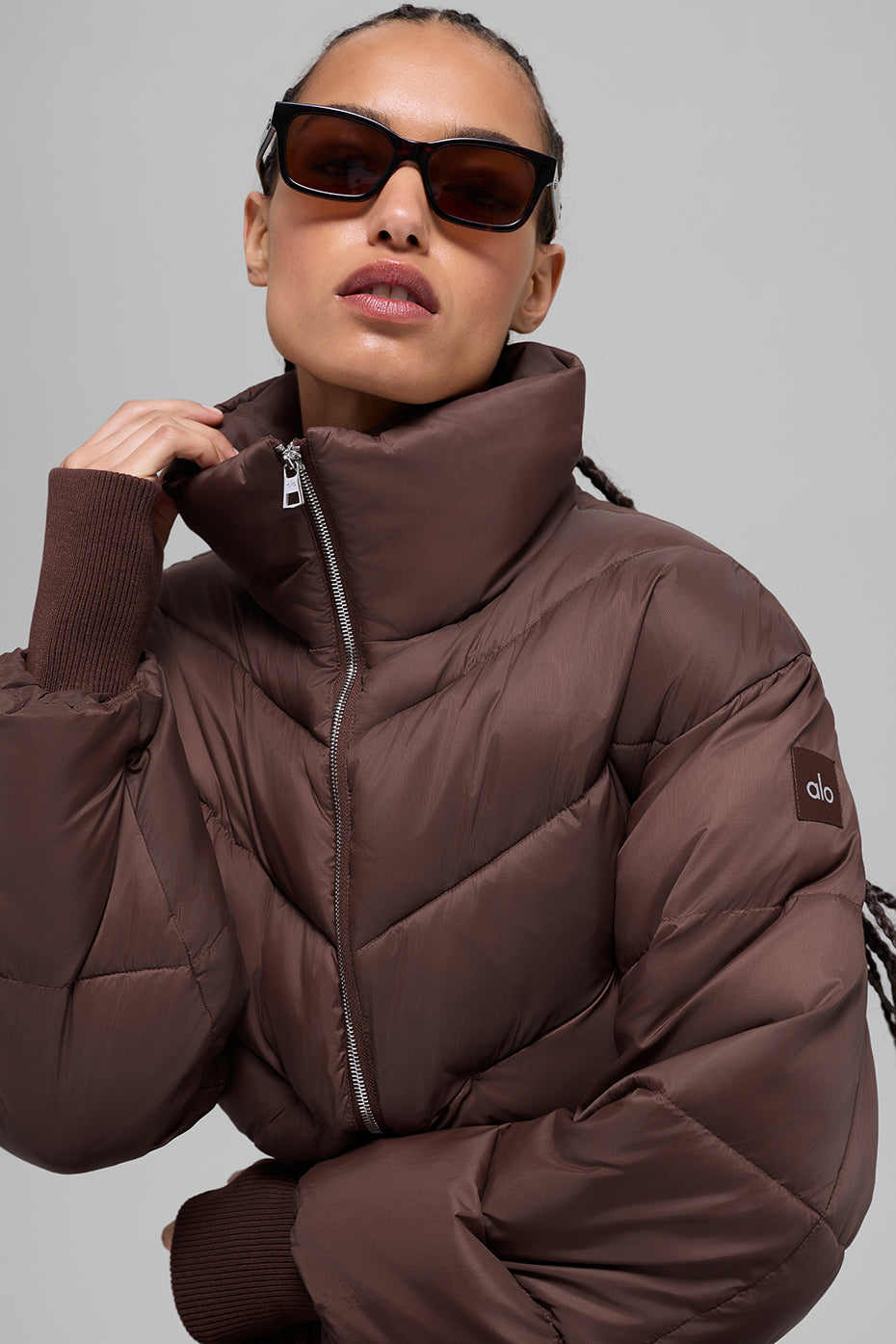 alo Cropped Atmosphere Puffer - Brownstone