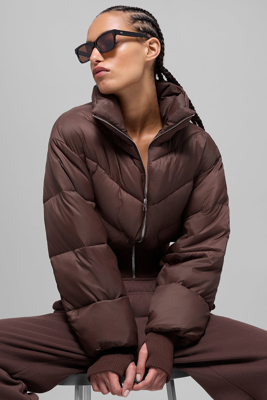 alo Cropped Atmosphere Puffer - Brownstone