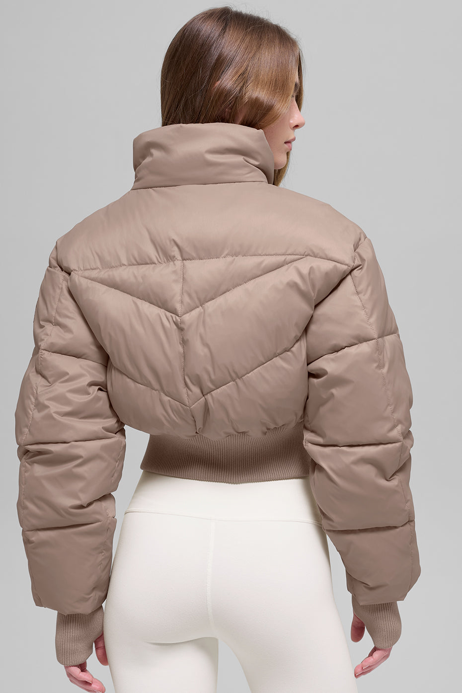 alo Cropped Atmosphere Puffer - Chai Latte