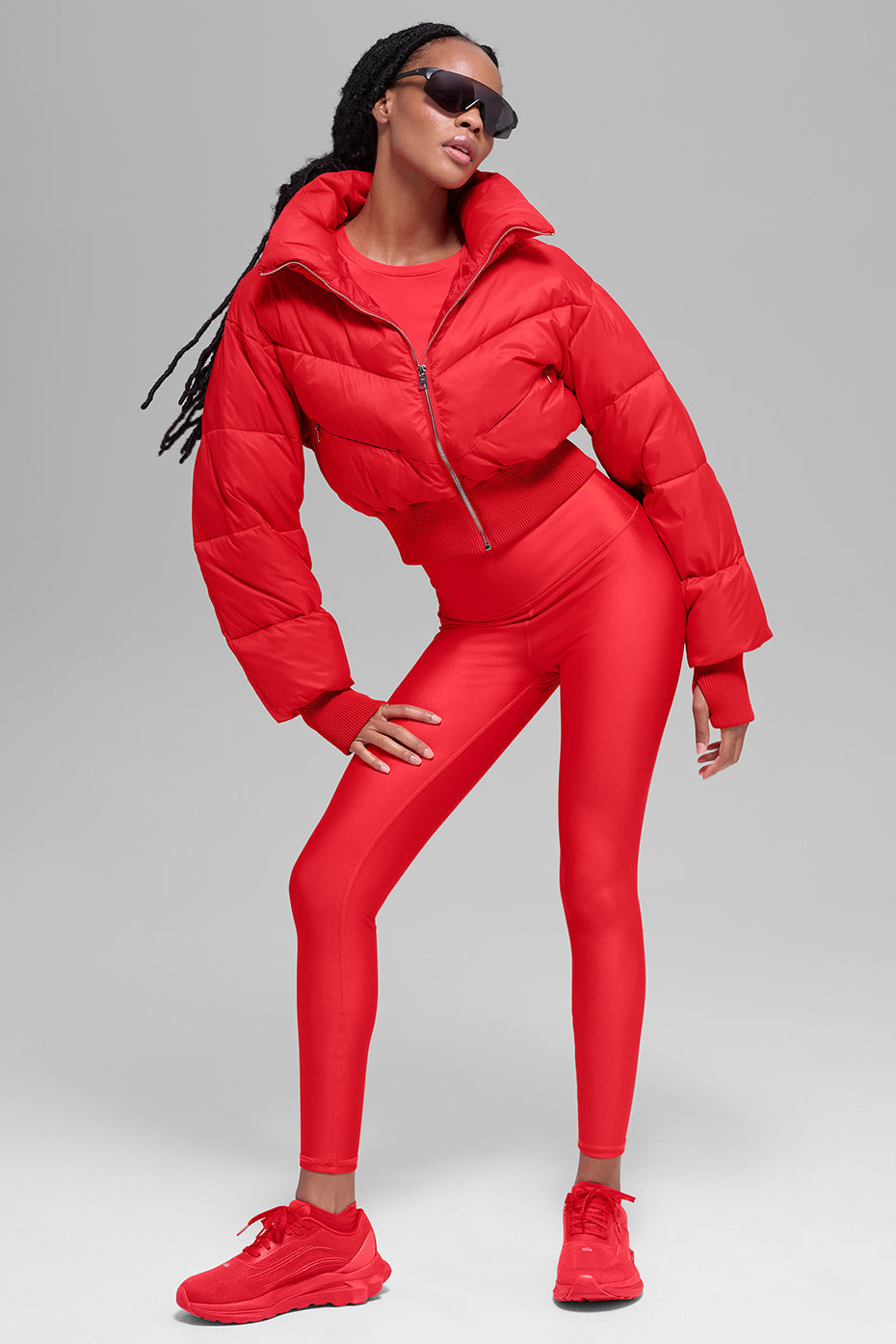 alo Cropped Atmosphere Puffer - Bright Red