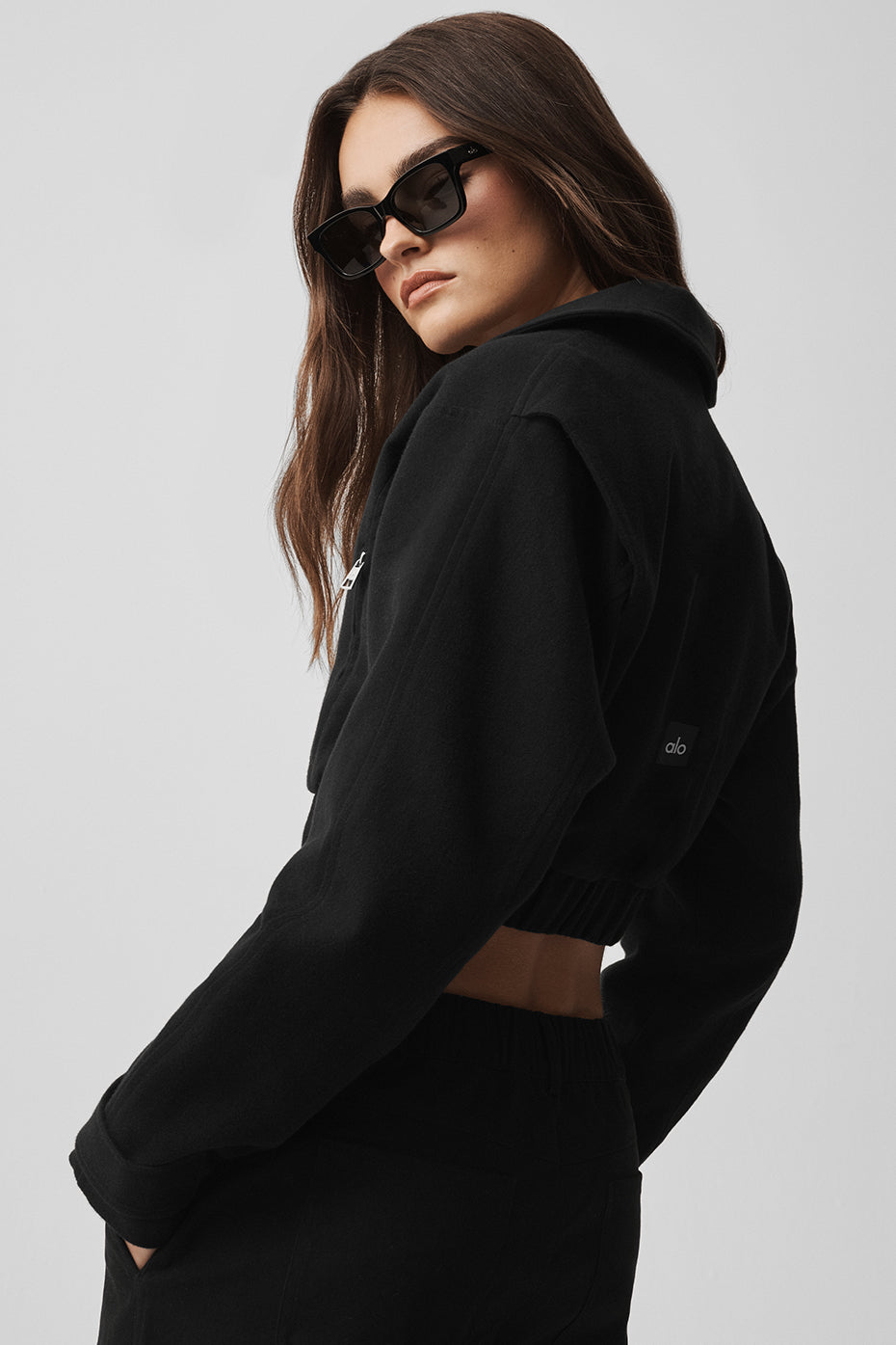 alo Cropped Cosmopolitan Jacket - Black