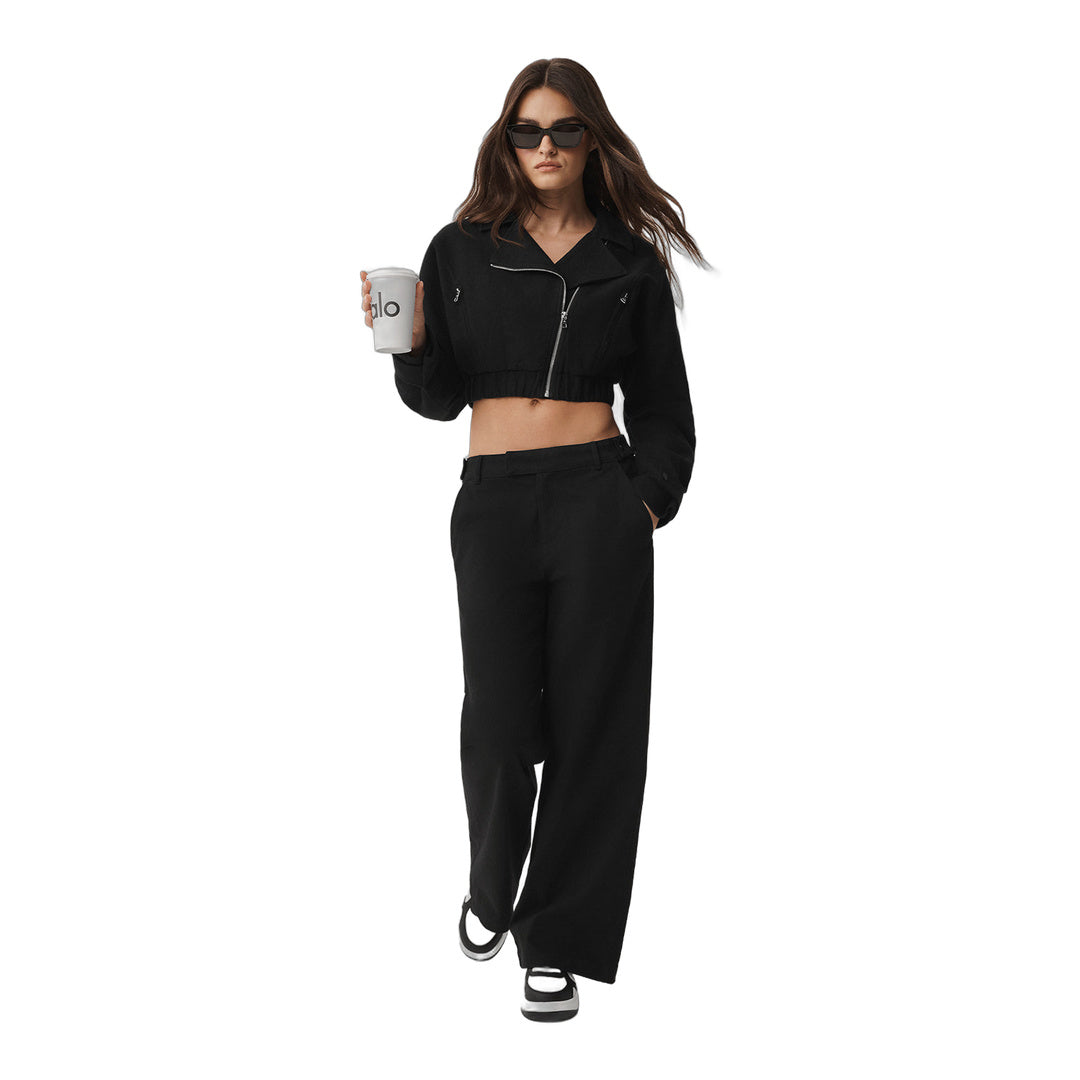 alo Cropped Cosmopolitan Jacket - Black