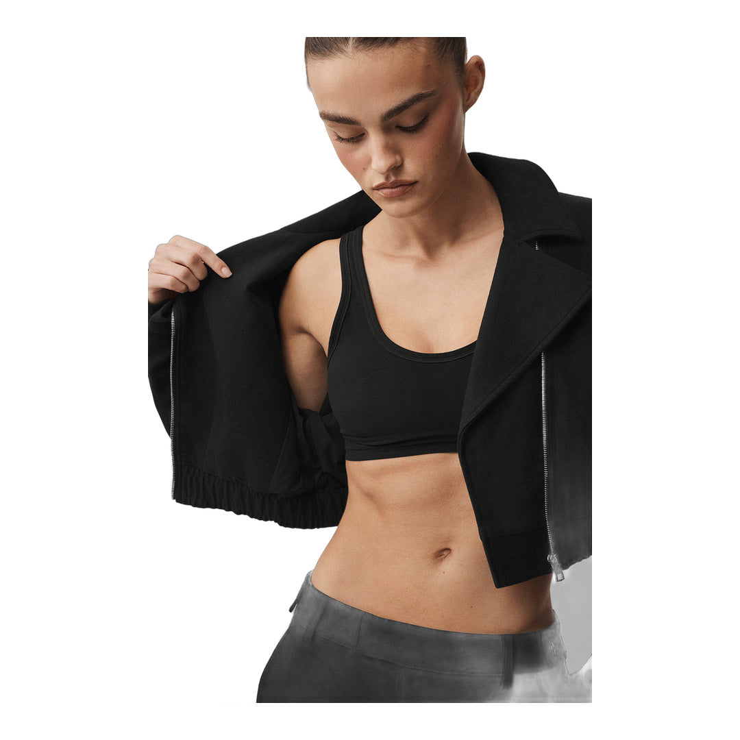 alo Cropped Cosmopolitan Jacket - Black