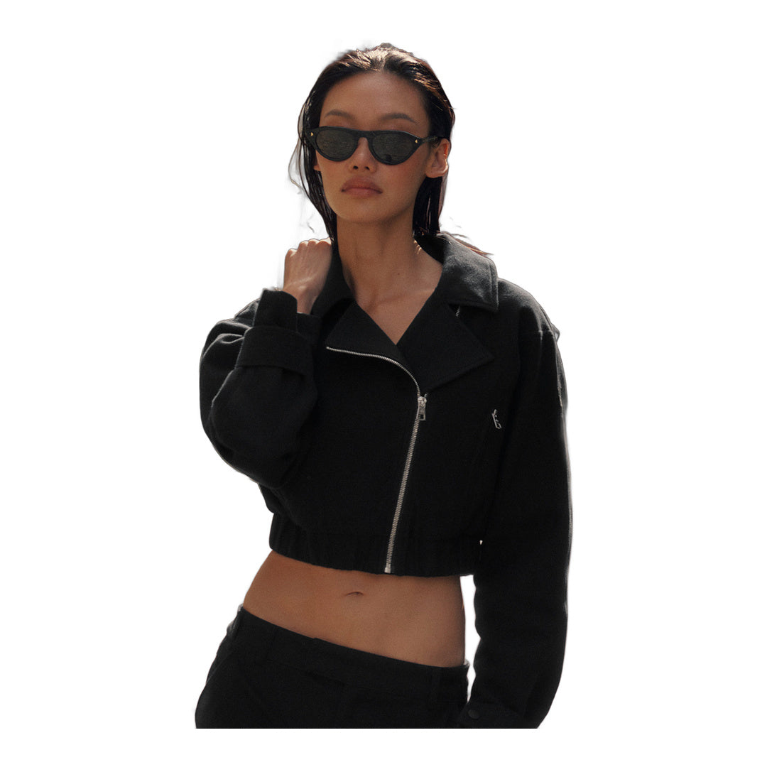 alo Cropped Cosmopolitan Jacket - Black