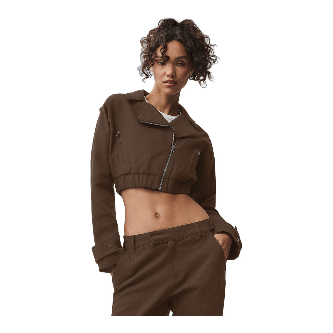 alo Cropped Cosmopolitan Jacket - Espresso