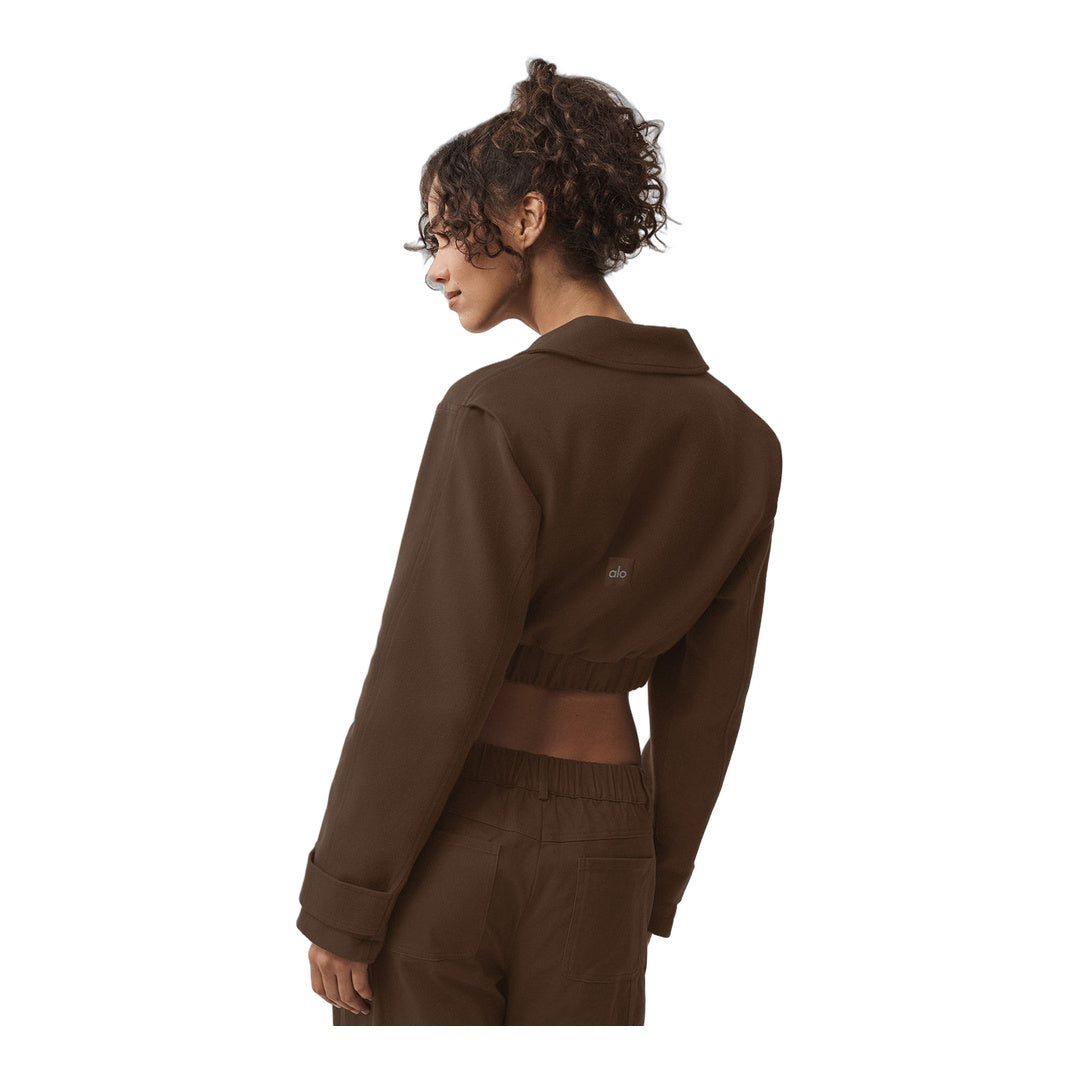 alo Cropped Cosmopolitan Jacket - Espresso