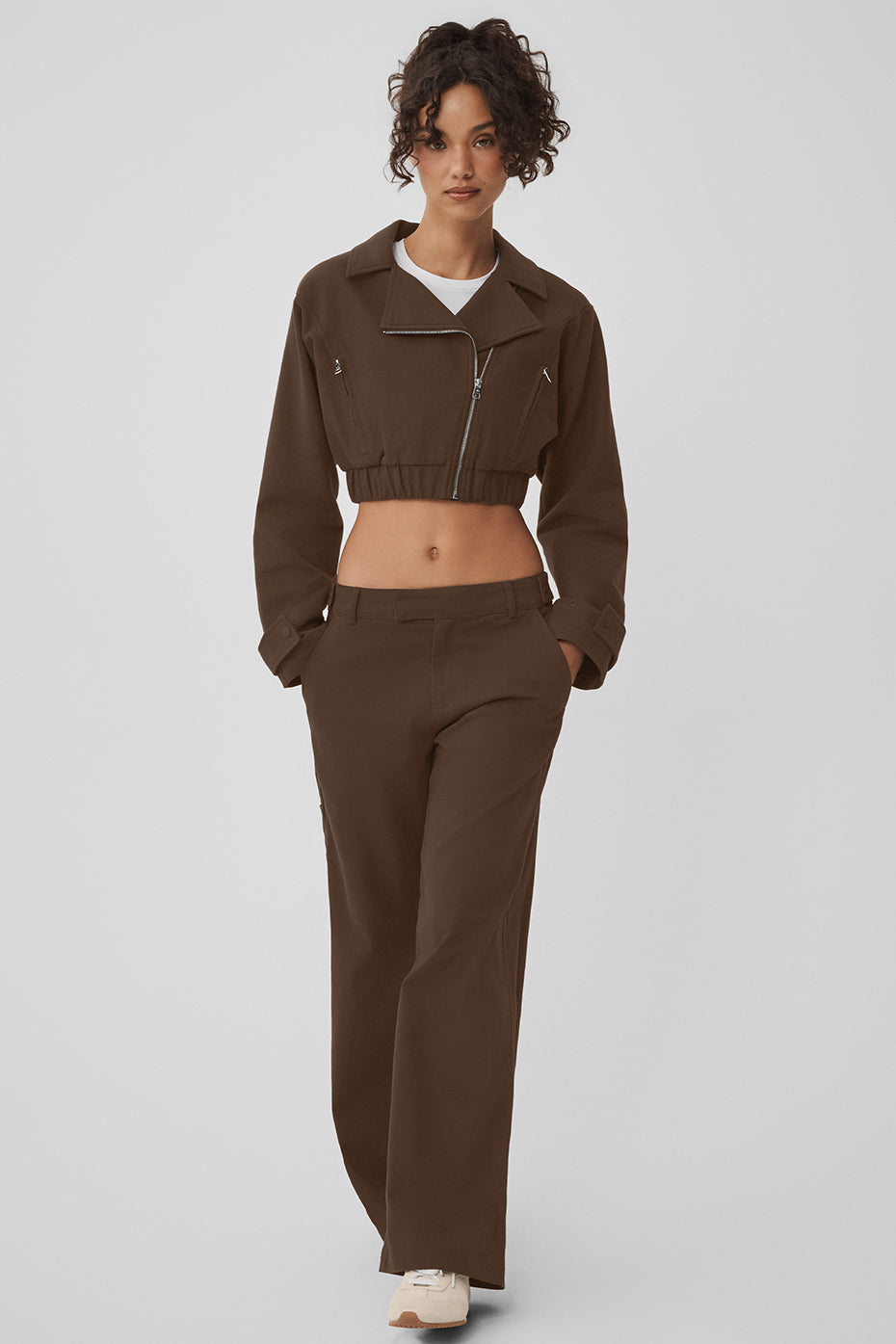 alo Cropped Cosmopolitan Jacket - Espresso