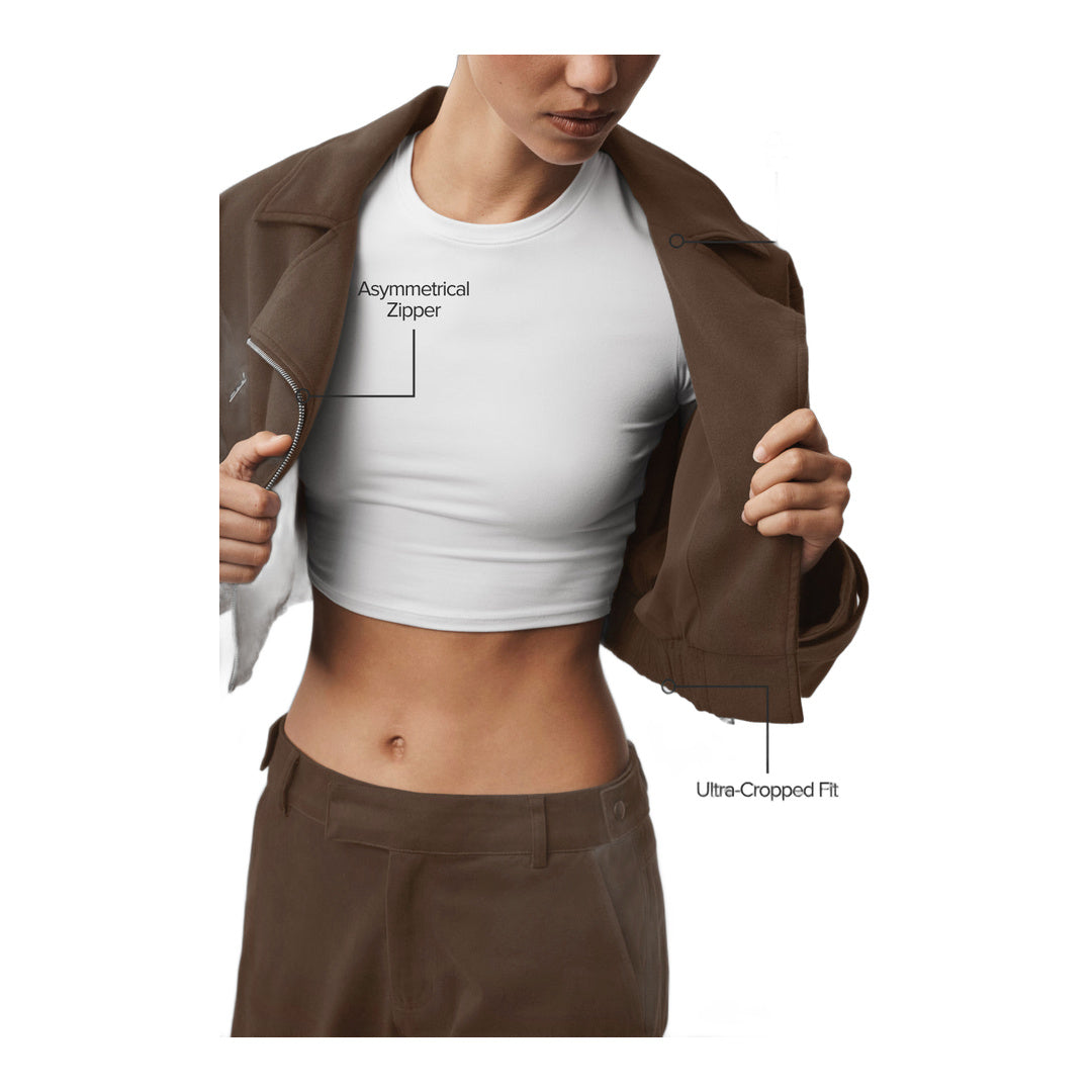 alo Cropped Cosmopolitan Jacket - Espresso