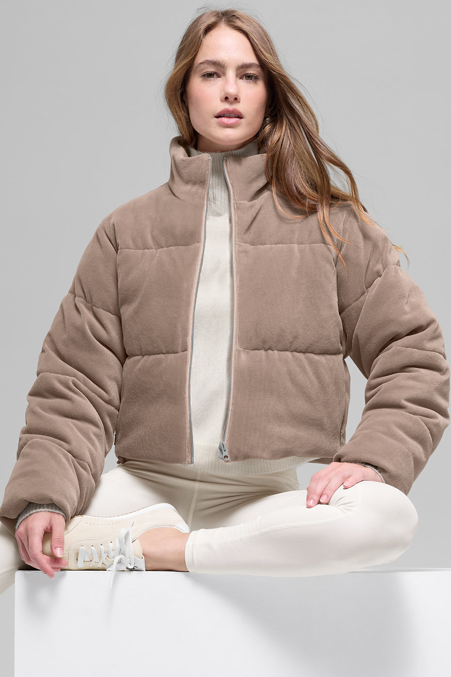 alo Micro Corduroy Dreamy Puffer - Chai Latte