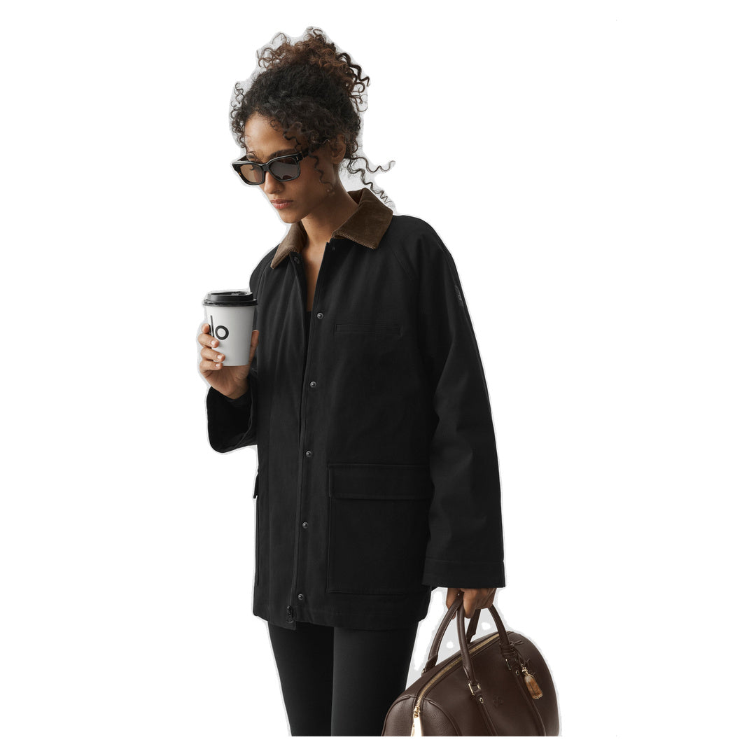 ALO Twill Barn Jacket - Black/Espresso