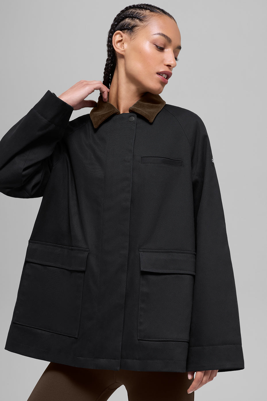 alo Twill Barn Jacket - Black/Espresso