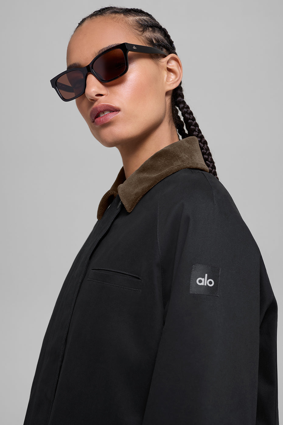 alo Twill Barn Jacket - Black/Espresso