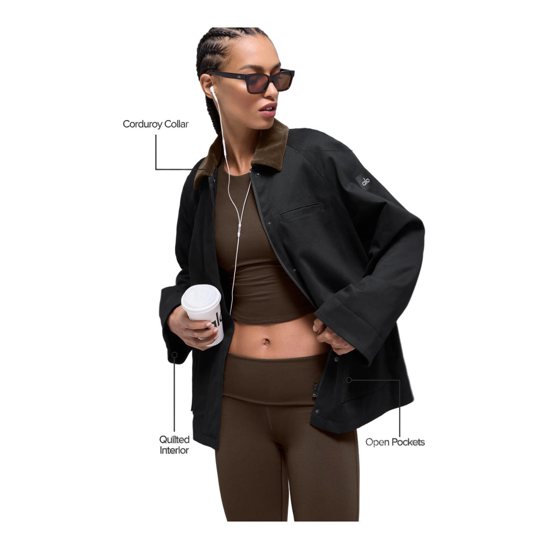 alo Twill Barn Jacket - Black/Espresso