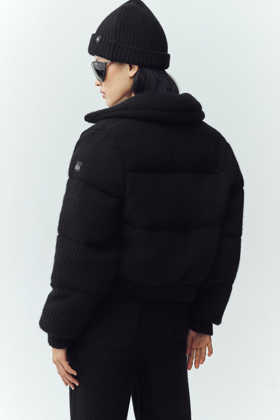 alo Cashmere Northstar Sweater Puffer - Black