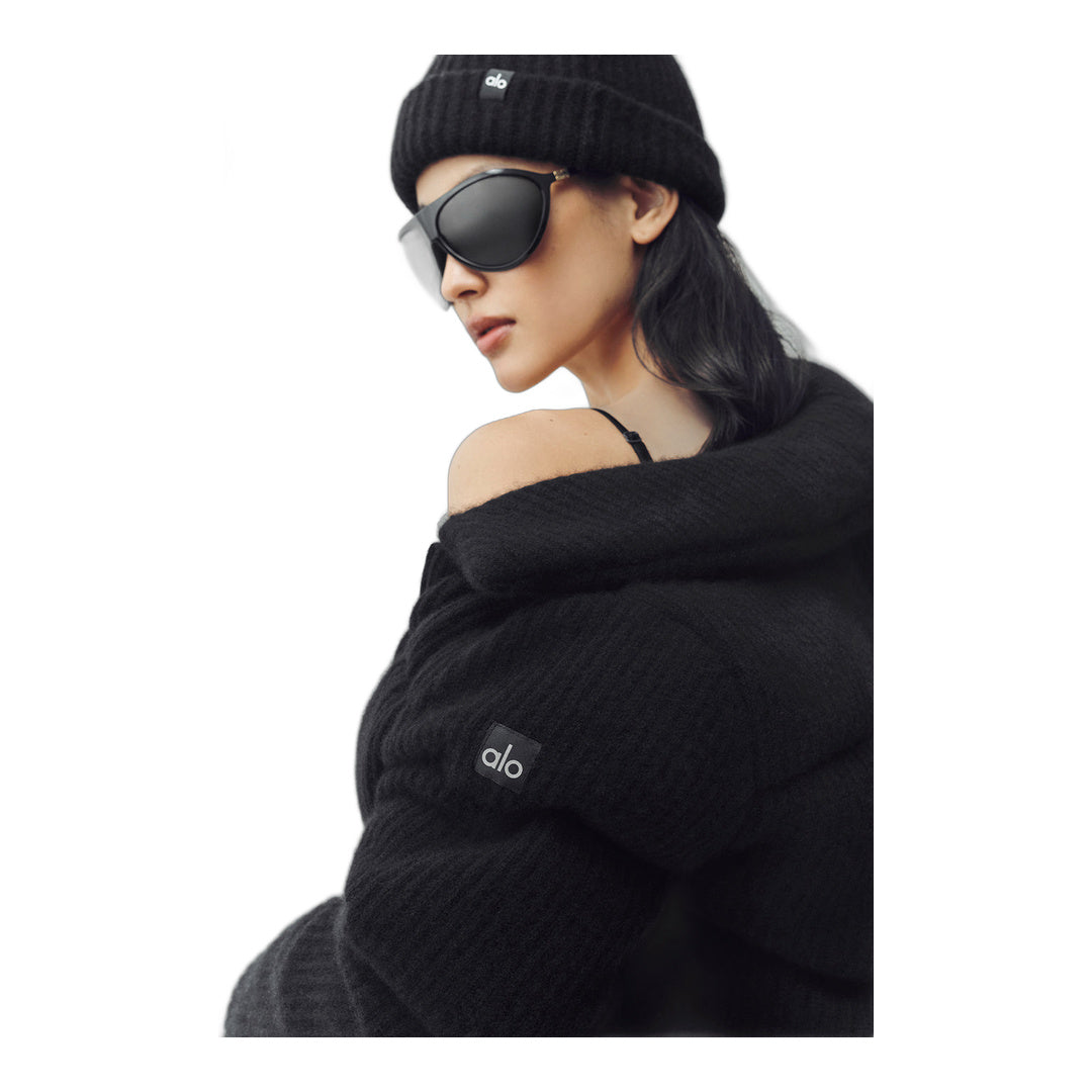 alo Cashmere Northstar Sweater Puffer - Black