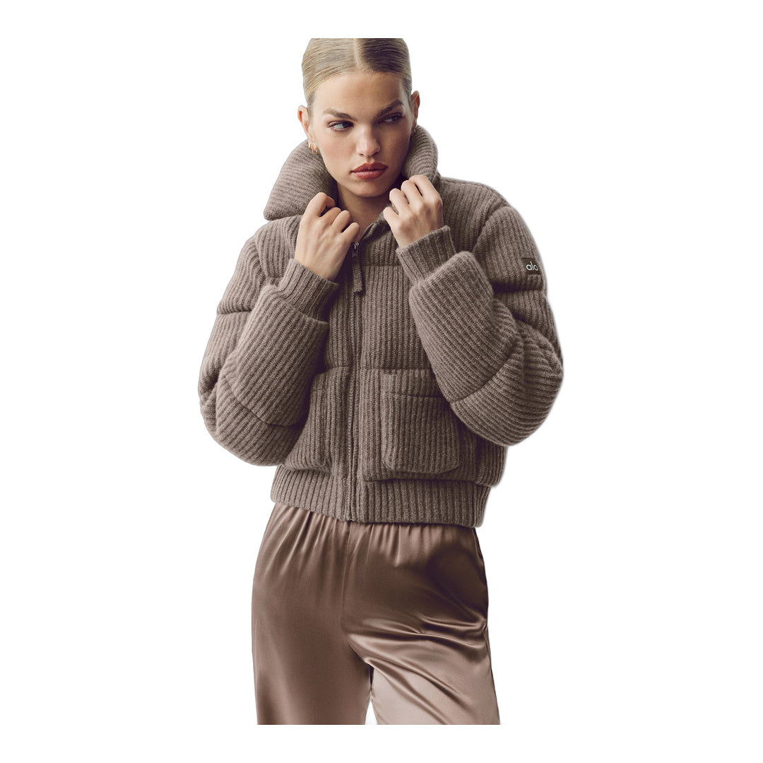 alo Cashmere Northstar Sweater Puffer - Alpine Cocoa Heather