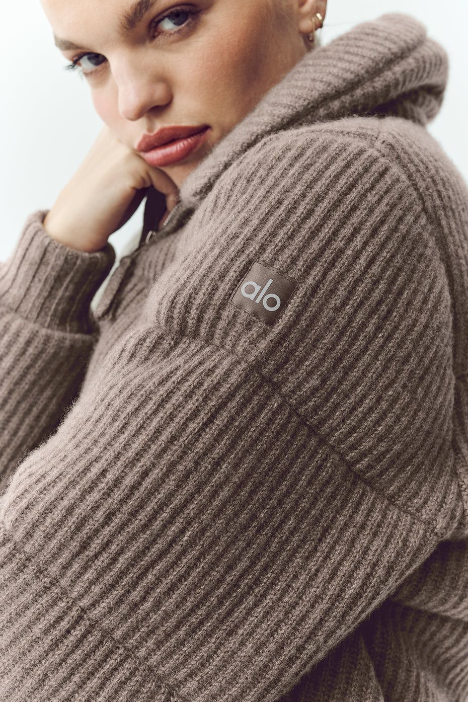 alo Cashmere Northstar Sweater Puffer - Alpine Cocoa Heather