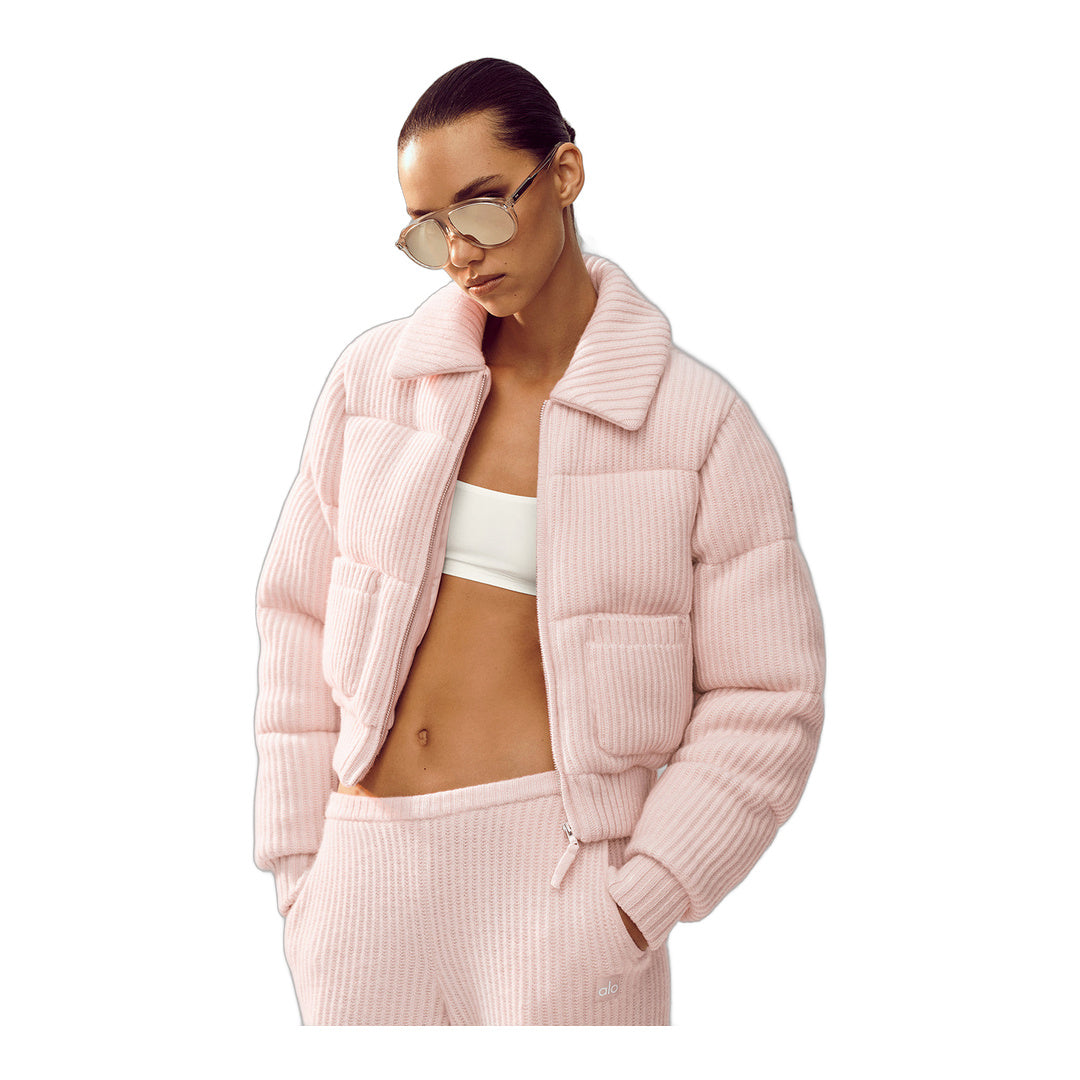 alo Cashmere Northstar Sweater Puffer - Frosted Pink