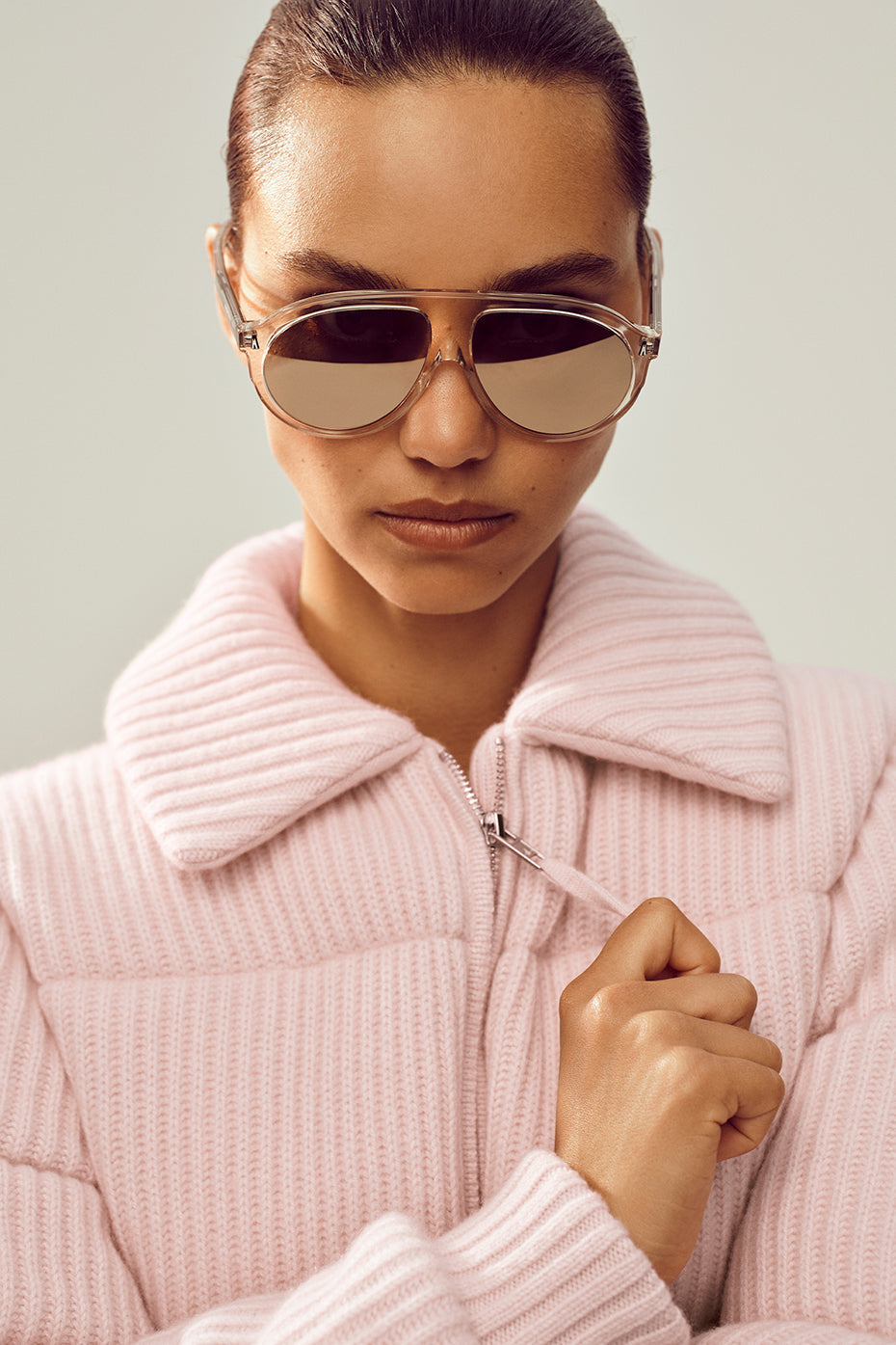 alo Cashmere Northstar Sweater Puffer - Frosted Pink