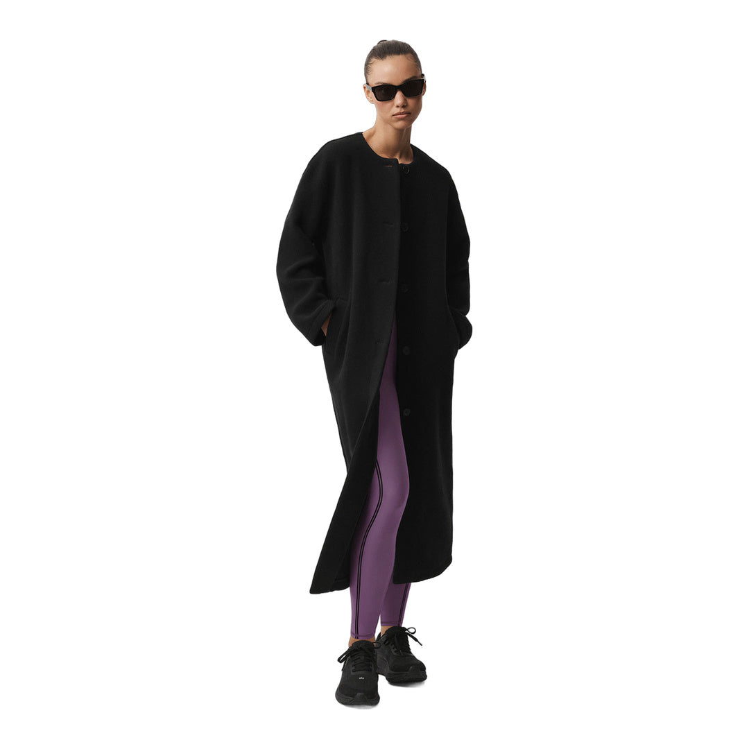 alo Double Face Wool City Girl Long Coat - Black