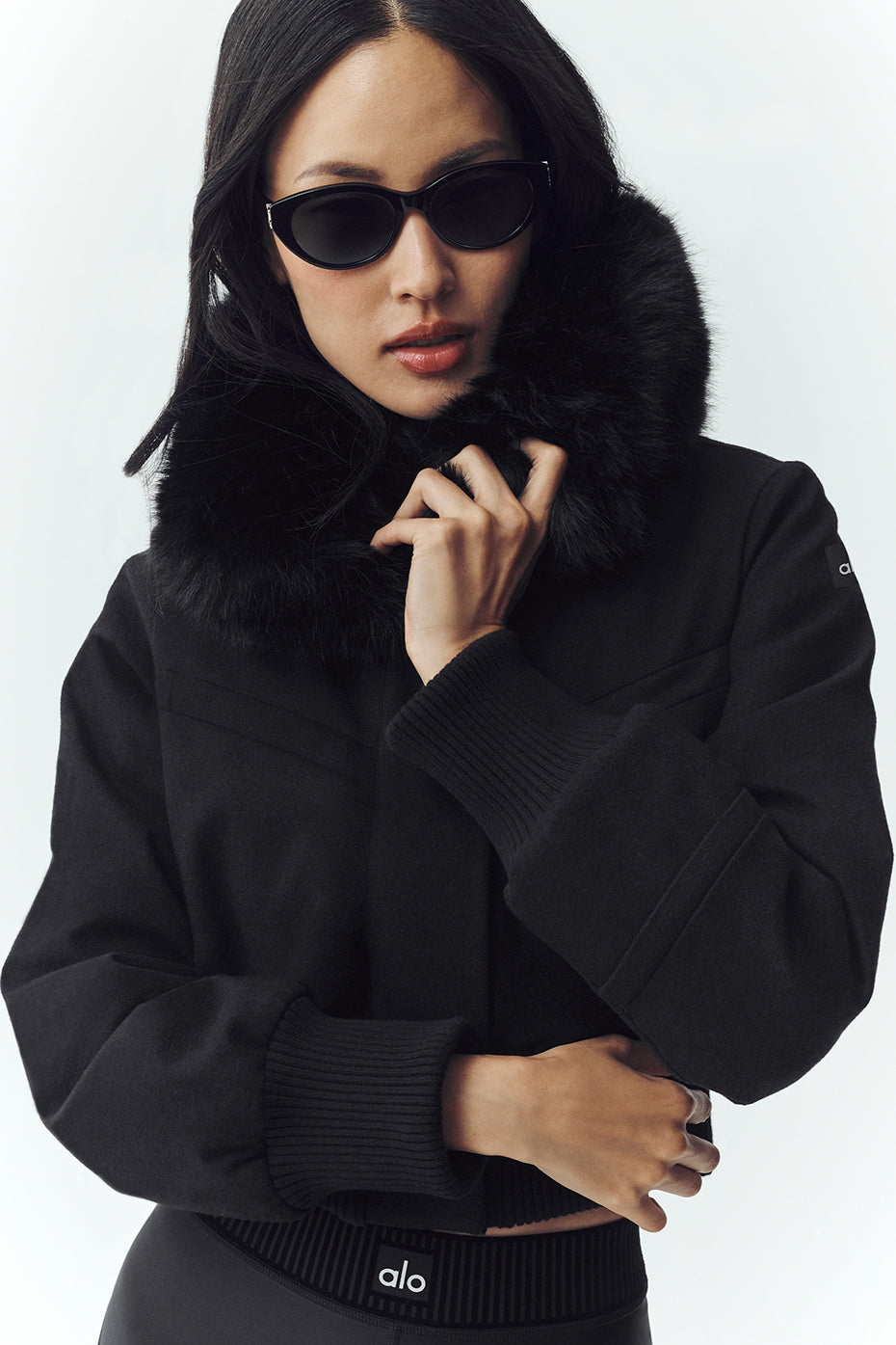 alo Wool Blend Bunny Slope Jacket - Black