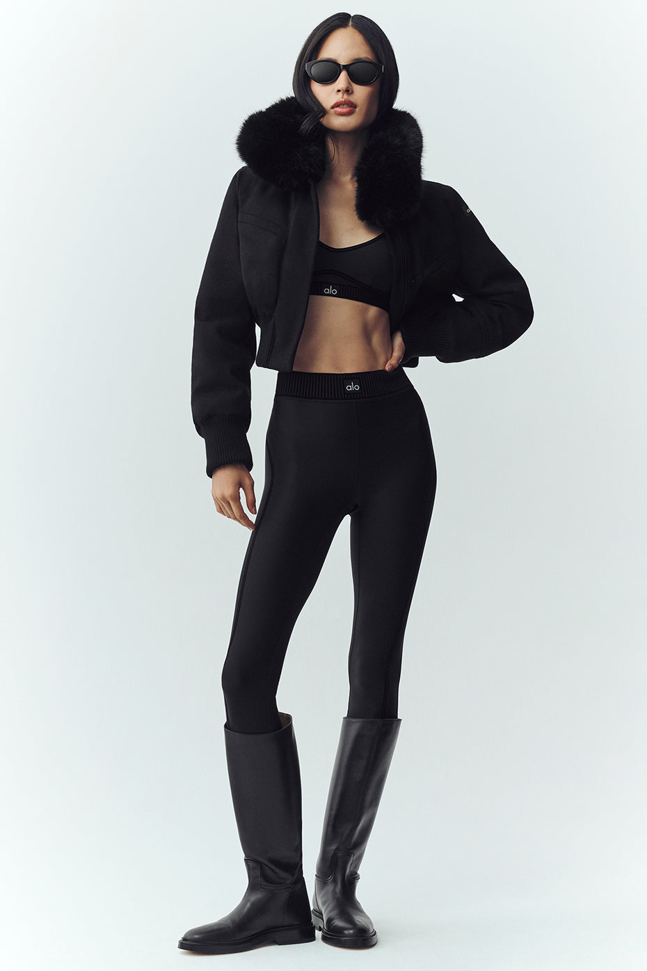 alo Wool Blend Bunny Slope Jacket - Black