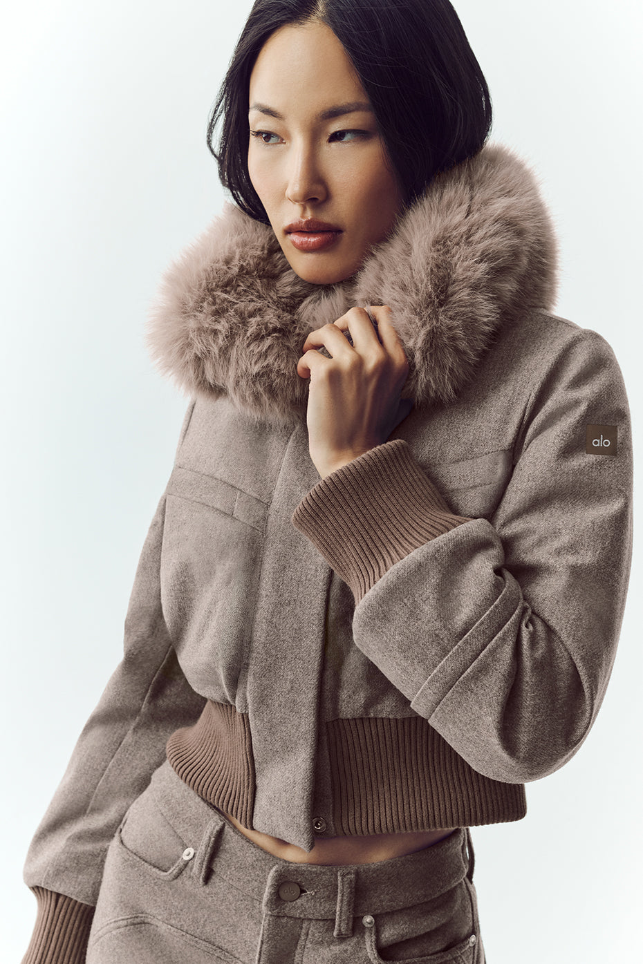 alo Wool Blend Bunny Slope Jacket - Alpine Cocoa Heather