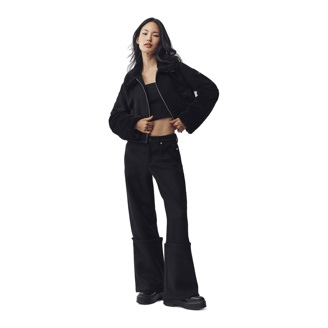 alo Wool Blend Nightfall Bomber - Black