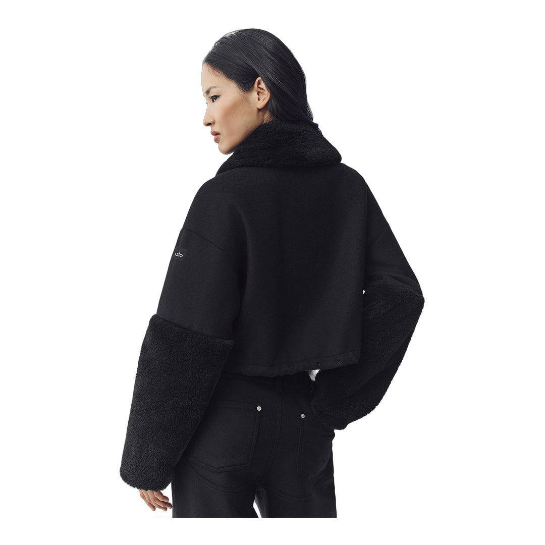 alo Wool Blend Nightfall Bomber - Black