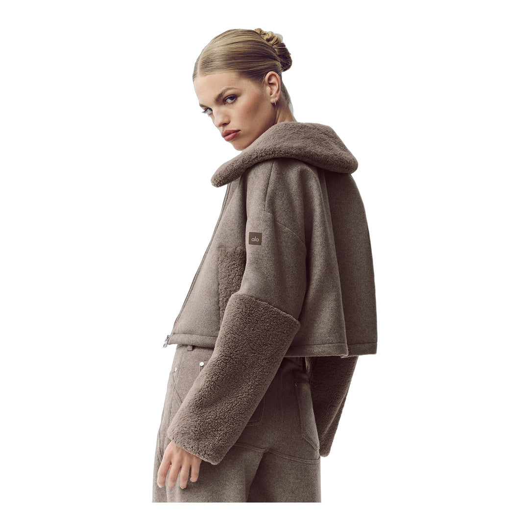 alo Wool Blend Nightfall Bomber - Alpine Cocoa Heather