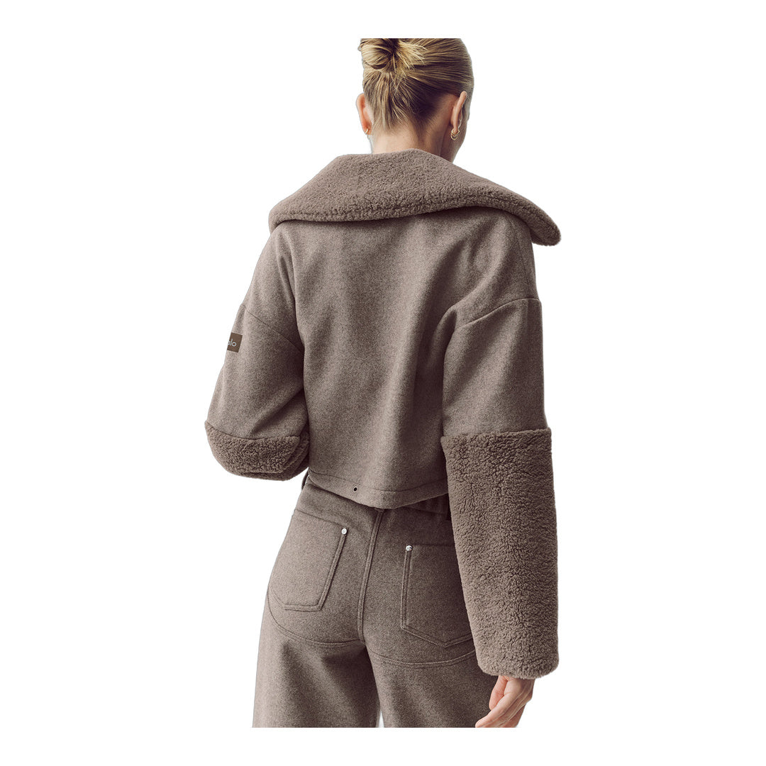 alo Wool Blend Nightfall Bomber - Alpine Cocoa Heather