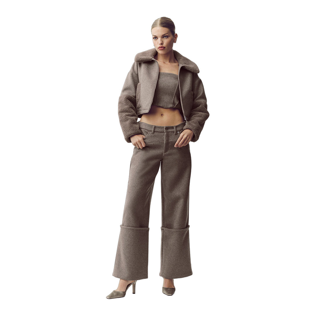 alo Wool Blend Nightfall Bomber - Alpine Cocoa Heather