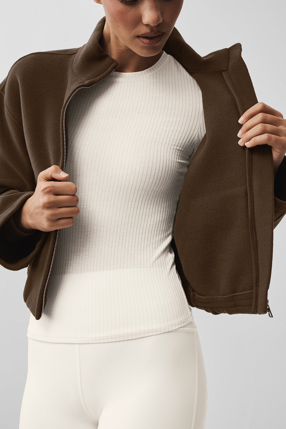 alo Double Face Wool City Girl Jacket - Espresso