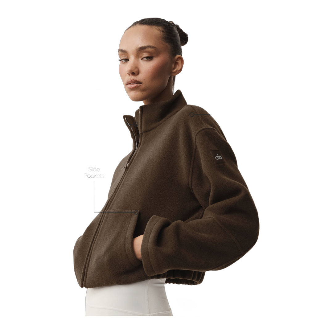 alo Double Face Wool City Girl Jacket - Espresso