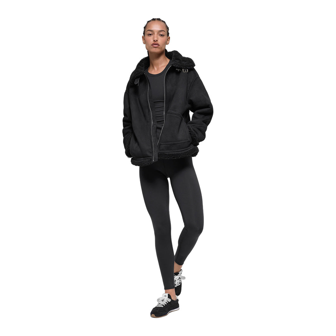 alo Faux Shearling Grand Jacket - Black