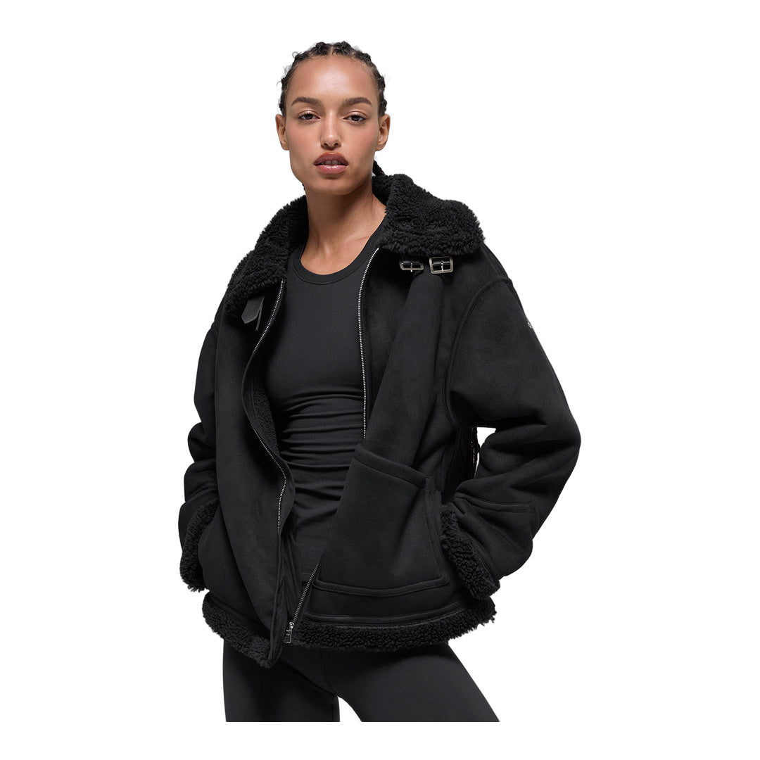 alo Faux Shearling Grand Jacket - Black