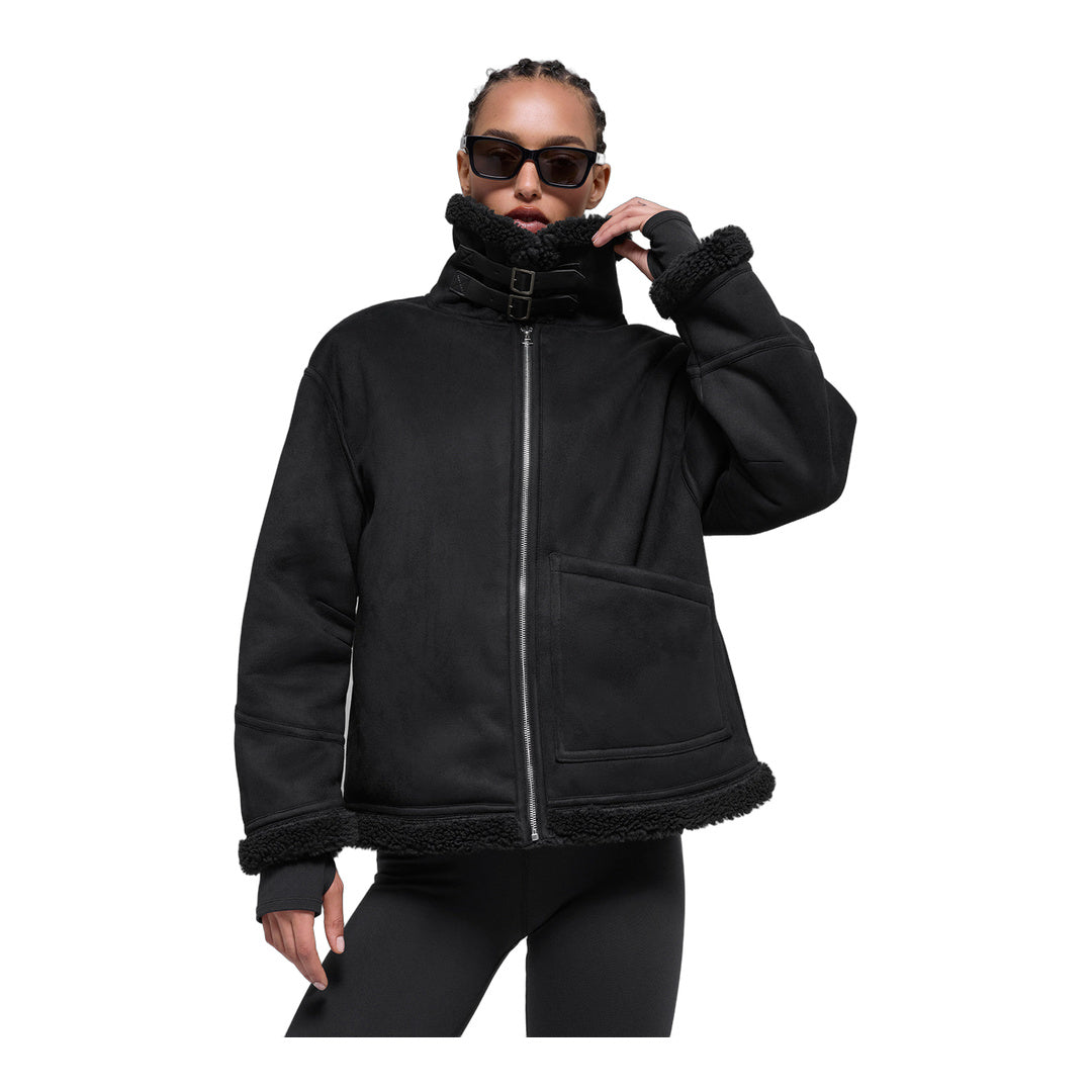 alo Faux Shearling Grand Jacket - Black