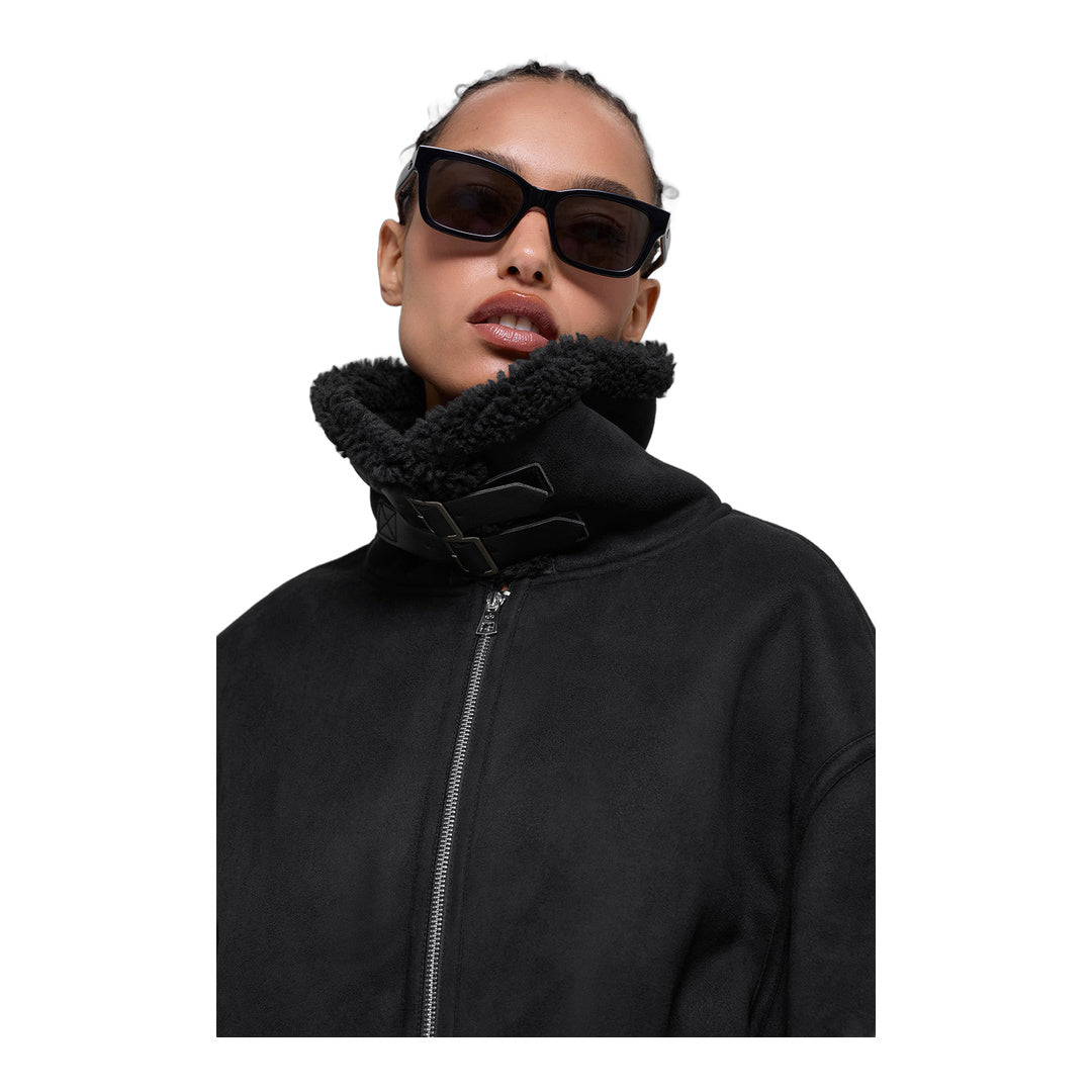 alo Faux Shearling Grand Jacket - Black