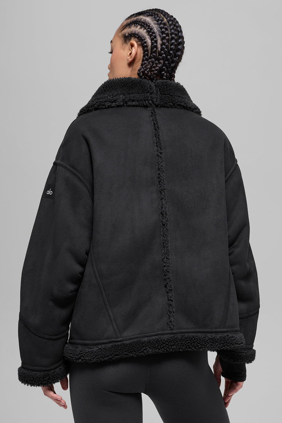alo Faux Shearling Grand Jacket - Black