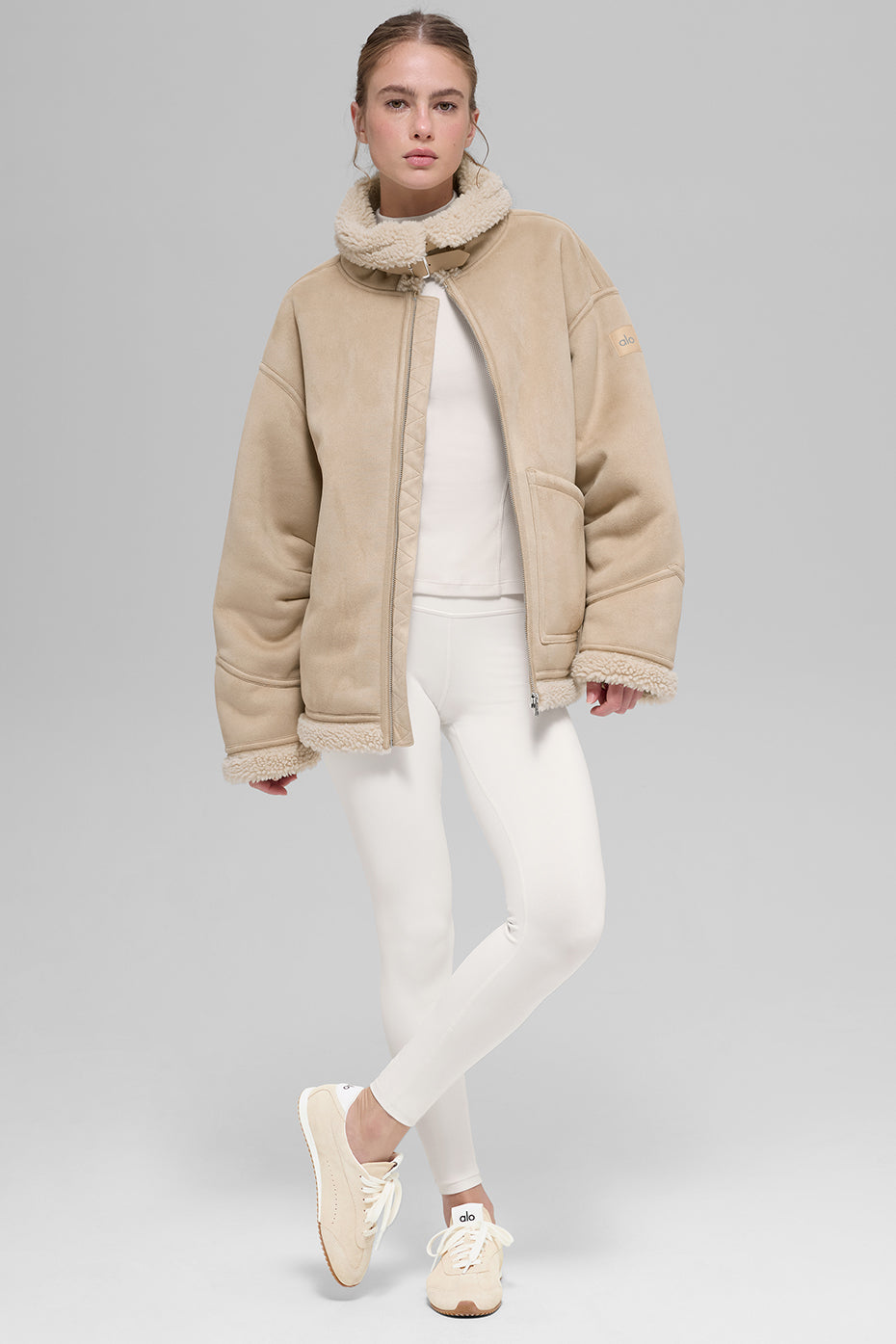 alo Faux Shearling Grand Jacket - Woodland Tan