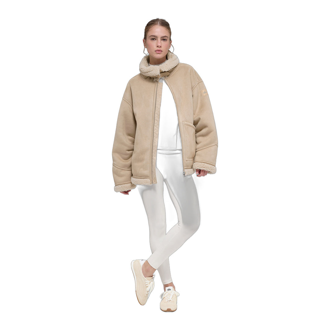 alo Faux Shearling Grand Jacket - Woodland Tan