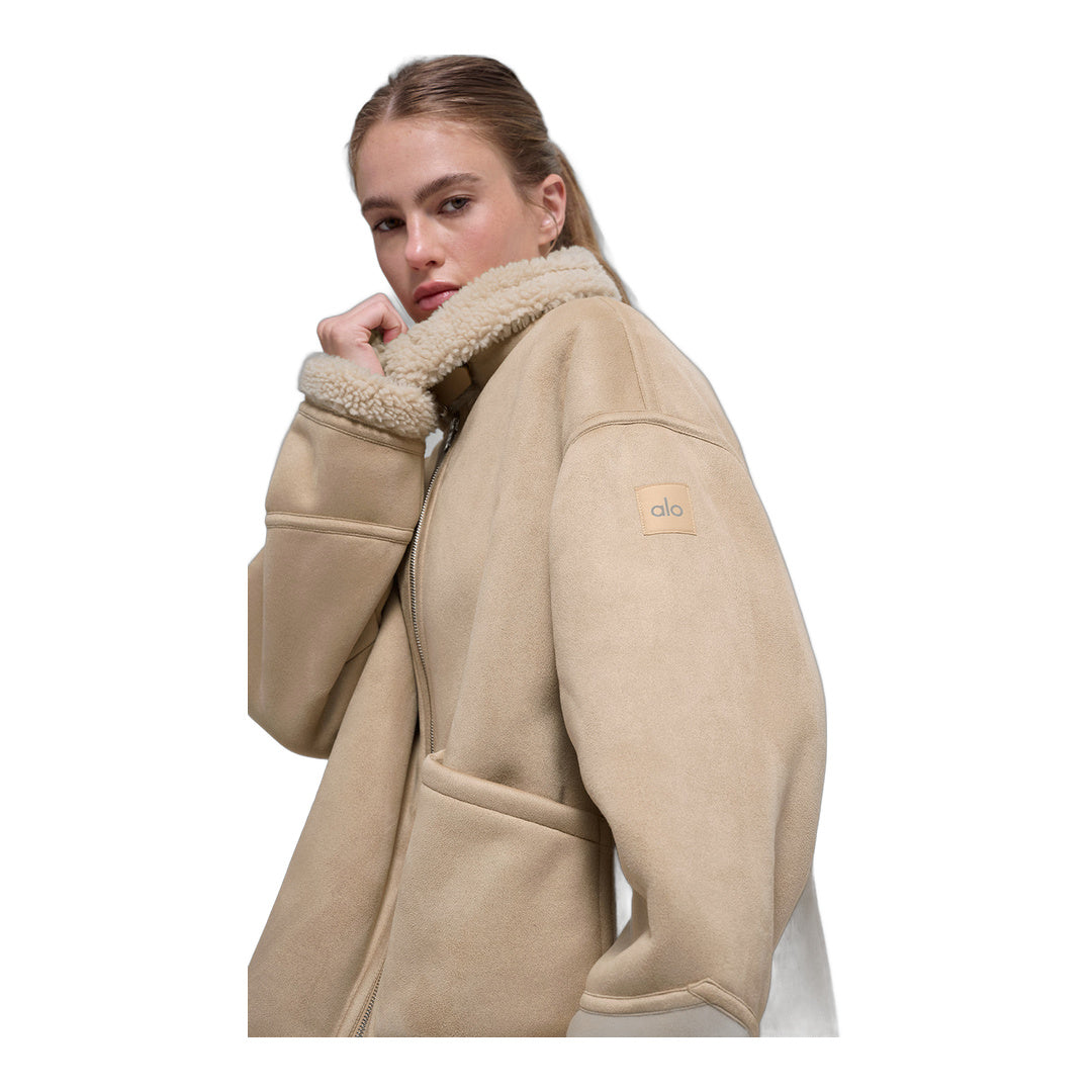 alo Faux Shearling Grand Jacket - Woodland Tan