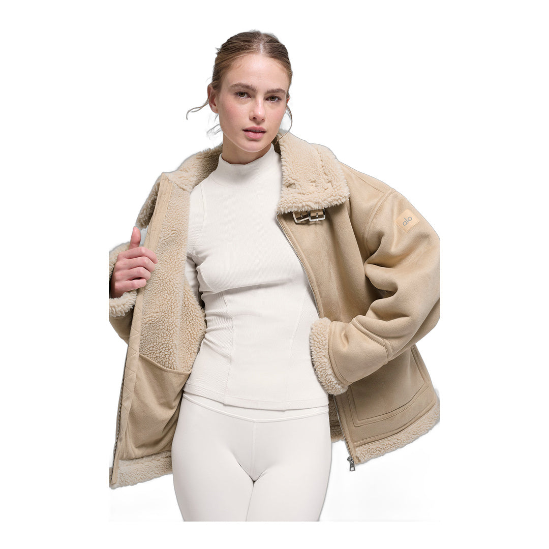 alo Faux Shearling Grand Jacket - Woodland Tan