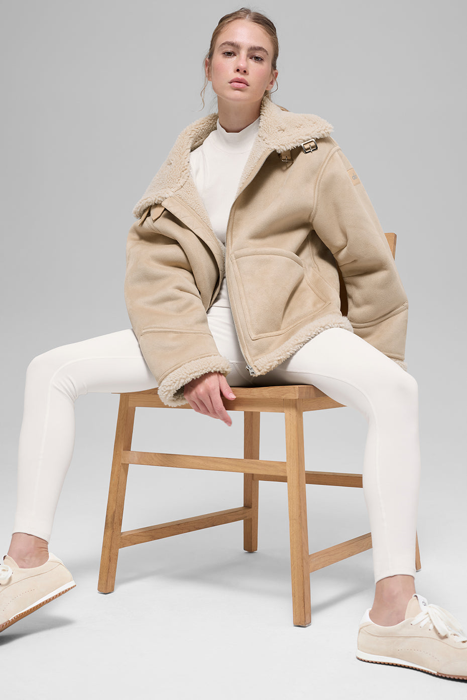 alo Faux Shearling Grand Jacket - Woodland Tan