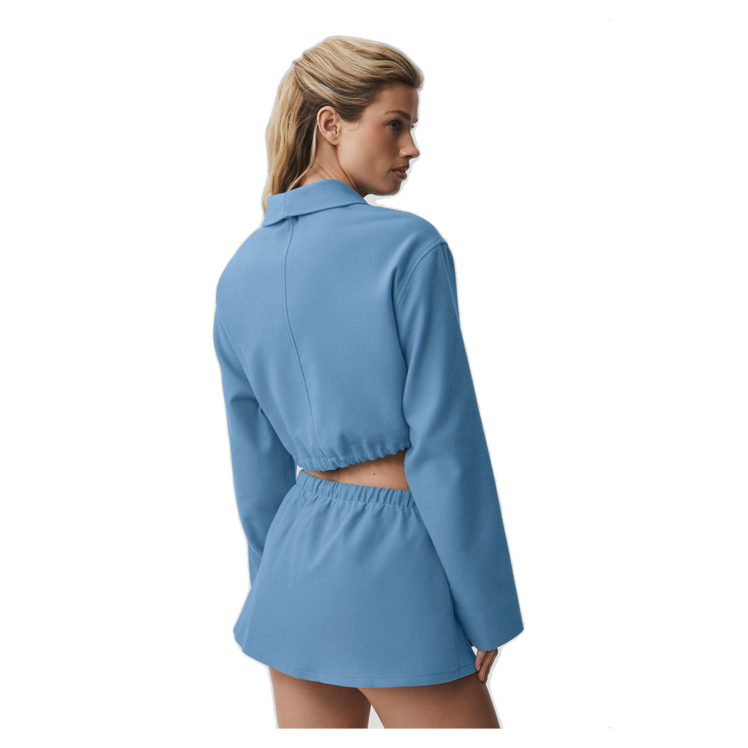 ALO Cropped Fan Favorite Full Zip Jacket - California Blue
